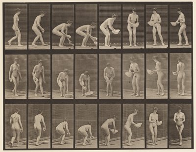 Stooping and Lifting Basin, Wiping it, and Turning by Eadweard Muybridge
