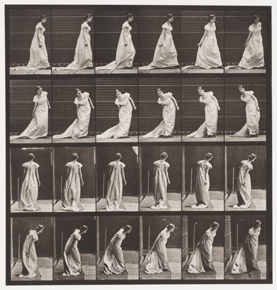 Stooping to Arrange Train and Turning (Plate 231) by Eadweard Muybridge