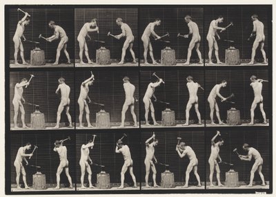 Blacksmiths, Two Models, Hammering on Anvil by Eadweard Muybridge