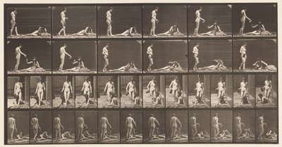 Plate 485. Two Models; A, 10 Standing and Filling a Goblet by Eadweard Muybridge