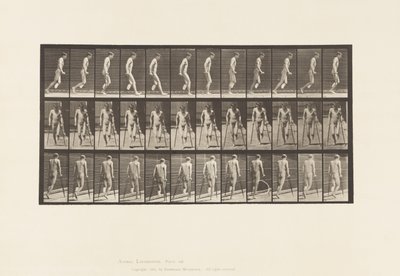 Plate 537. Single Amputation of Leg; Hopping with Crutches by Eadweard Muybridge