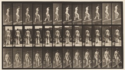 Ascending Incline, Bucket of Water in Each Hand by Eadweard Muybridge
