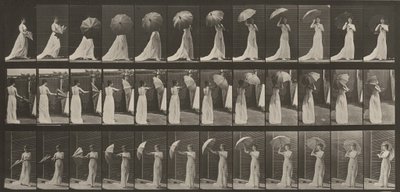 Plate Number 461. Opening a Parasol and Turning Around by Eadweard Muybridge