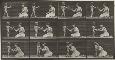 Child Bringing a Bouquet to a Woman, 1887 by Eadweard Muybridge