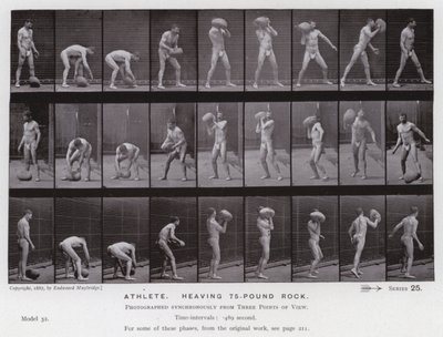 The Human Figure in Motion: Athlete, heaving a 75-pound rock by Eadweard Muybridge