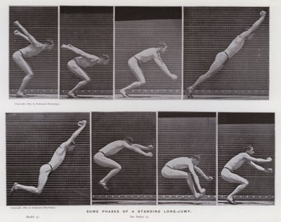 The Human Figure in Motion: Some phases of a standing long-jump by Eadweard Muybridge