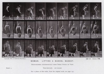The Human Figure in Motion: Woman, lifting a bushel basket by Eadweard Muybridge