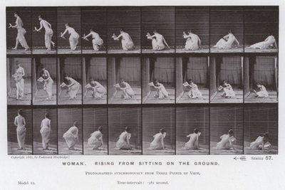 The Human Figure in Motion: Woman, rising from sitting on the ground by Eadweard Muybridge