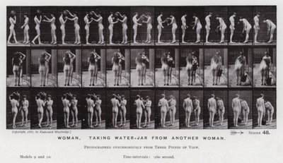 The Human Figure in Motion: Woman, taking water-jar from another woman by Eadweard Muybridge