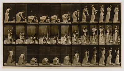 Woman Lifting and Carrying Child, from the Book Animal Locomotion by Eadweard Muybridge