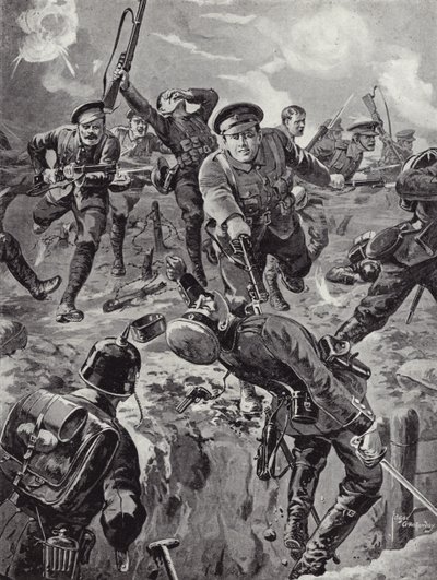 Corporal Joseph Davies and Eight Men Routing with Bayonets a Party of Germans, Delville Wood, France, 20 July 1916 by Edgar Alfred Holloway