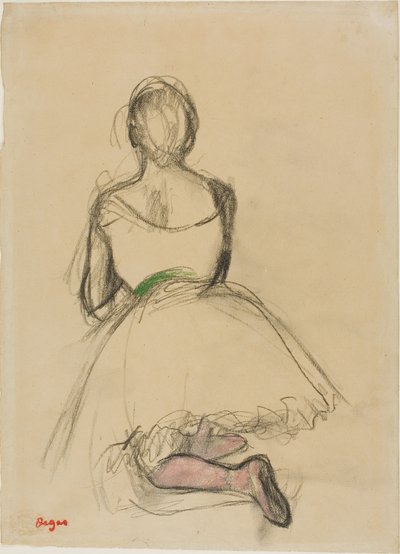 Dancer Kneeling, Seen from the Back by Edgar Degas