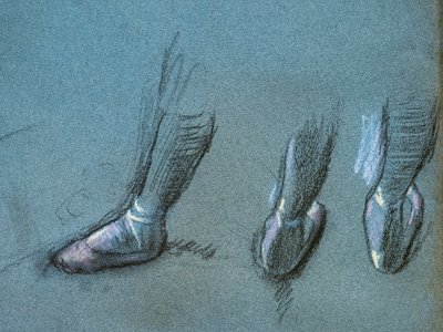 Dancer from Back and Three Foot Studies (detail) by Edgar Degas
