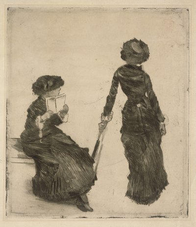 The Painter Mary Cassatt at the Louvre, Antiquities Collection by Edgar Degas