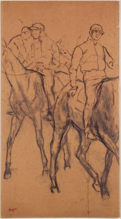 Jockeys on Horses by Edgar Degas