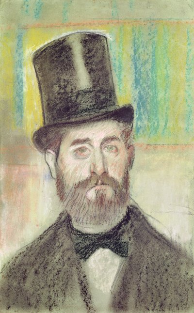 Man in an Opera Hat by Edgar Degas