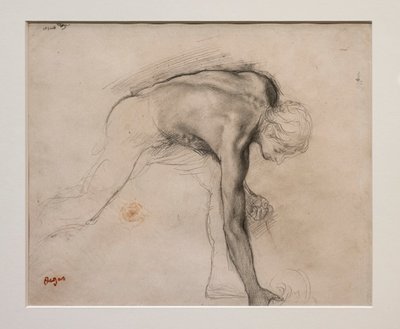 Naked Man Leaning Picking Up an Object by Edgar Degas