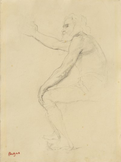 Seated Old Man, c.1862 by Edgar Degas