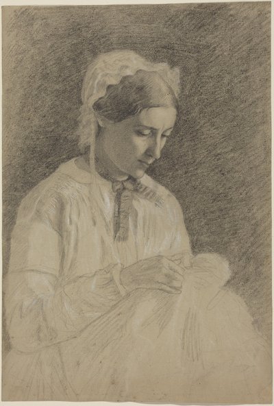 Woman Embroidering by Edgar Degas