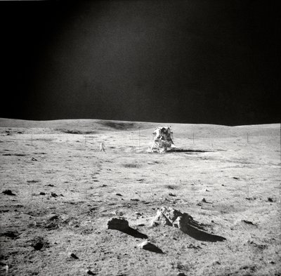 Apollo 14 EVA View, lunar surface by Edgar Mitchell