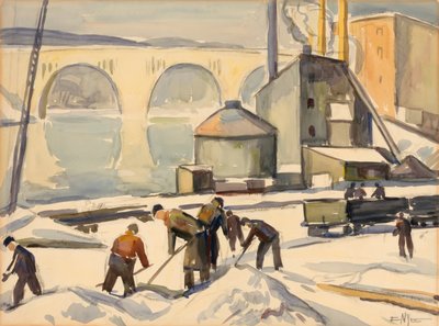 C.W.A. Worker at Key Bridge by Edgar Nye