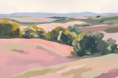 Pink Rolling Hills by Edie