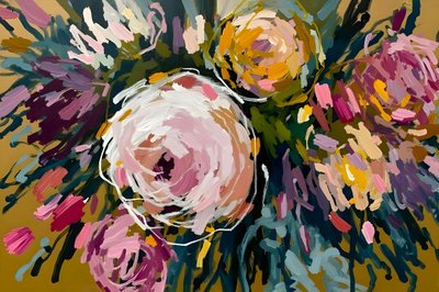 Vibrant Abstract Flowers by Edie