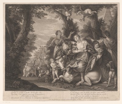 Europa and Jupiter in a landscape with trees by Edme Jeaurat