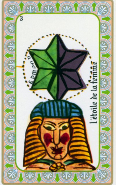 Tarot by Magus Belline, drawn by Edmond Billaudot c. 1845 and given to clairvoyant Belline for reissue: Card of the Star of the Woman by Edmond Billaudot