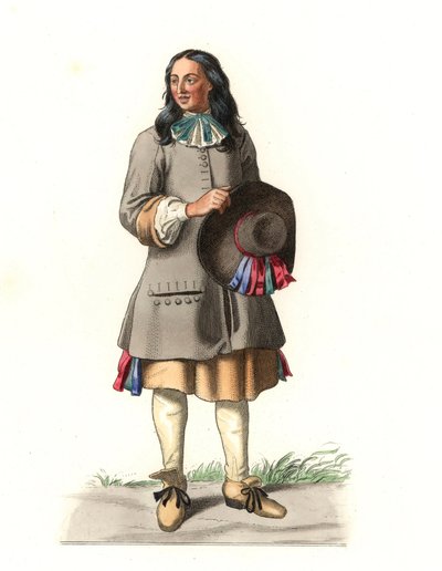 French Peasant 17th Century, After an Engraving of 1679, by Jean Saint Jean, Lithography of an Illustration by Edmond Lechevallier-Chevignard (1825-1902), from 