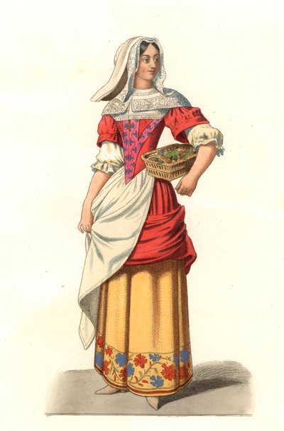 French Peasant 17th Century, from an Engraving by Jean Saint Jean - Lithography from an Illustration by Edmond Lechevallier-Chevignard (1825-1902), from Costumes Historiques des 16th by Edmond Lechevallier Chevignard