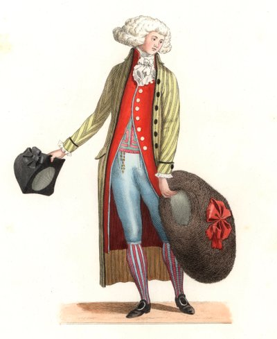 Young French Man in Fashion of the 18th Century by Edmond Lechevallier Chevignard