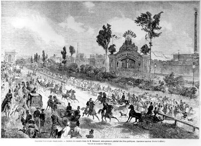 Workshops of Eugene Delessert, General Director of Public Celebrations, from Le Monde Illustre, August 1861 by Edmond Morin