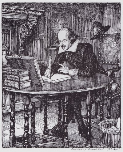 Shakespeare in his study by Edmund Joseph (after) Sullivan