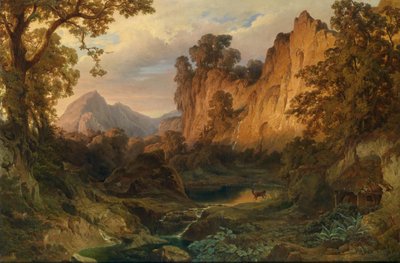 Romantic Landscape in Evening Light 1859 by Edmund von Wörndle