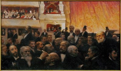A first night at the Comedie Francaise, Paris by Edouard-Joseph Dantan