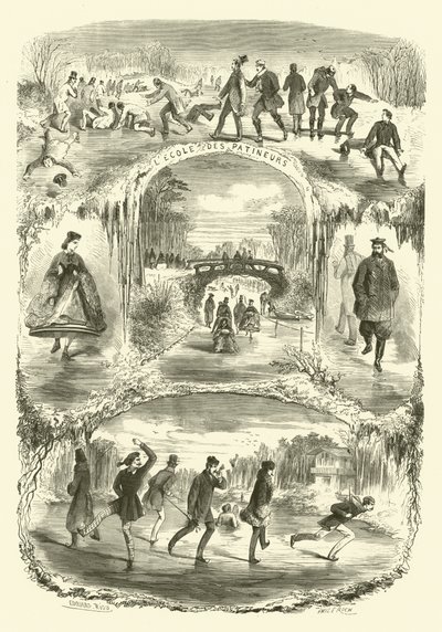 Scenes of Parisian Life: School for Skaters by Edouard (after) Riou