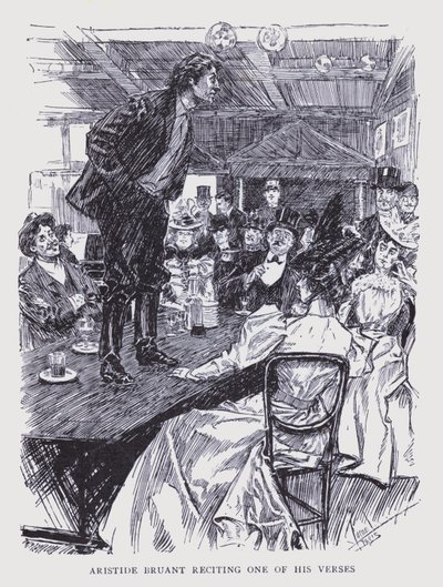 Bohemian Paris: Aristide Bruant Reciting One of His Verses by Edouard Alfred (1875-1954) Cucuel