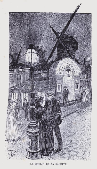 Bohemian Paris: Le Moulin de la Galette by Edouard Alfred (1875-1954) Cucuel