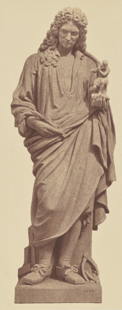 Coysevox, Statue by Jules Droz, Decoration of the Louvre, Paris by Édouard Baldus