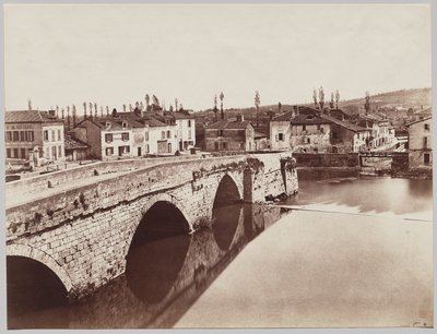 Périgueux. The Tournepiche Bridge, upstream side by Édouard Baldus