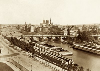 Seine with Bridges, in the Back Notre-Dame de Paris by Édouard Baldus