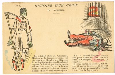Postcard, Satirical in Colors: Dreyfus affair - Henry Colonel Illustration by Couturier by Edouard Couturier