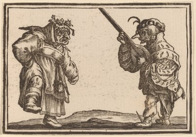 Dancers with Lute by Edouard Eckman after Jacques Callot