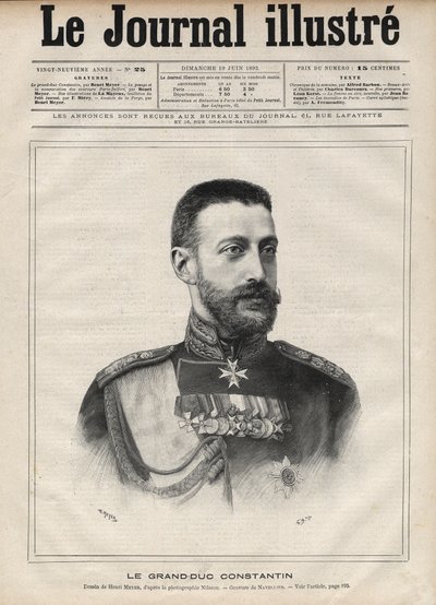 Portrait of the Grand Duke Constantine Nikolaievich of Russia by Edouard Felicien Eugene Navellier