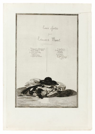 Hat and Guitar, Frontispiece for the Edition of Fourteen Etchings by Édouard Manet