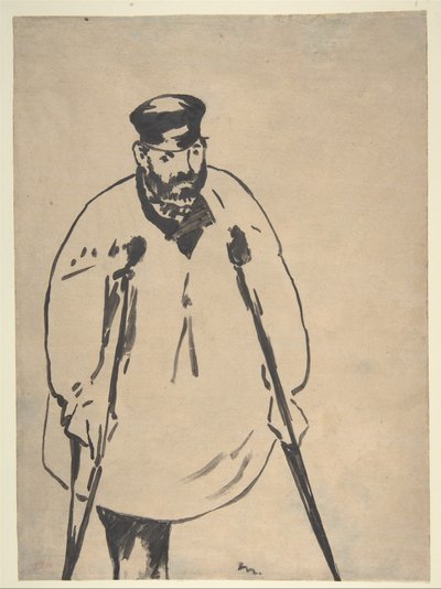 A Man on Crutches by Édouard Manet