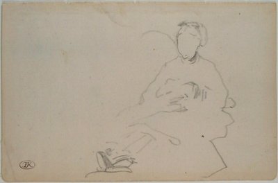 Sketch of a Seated Woman (leaf from a sketch-book), circa 1864-1868 by Édouard Manet