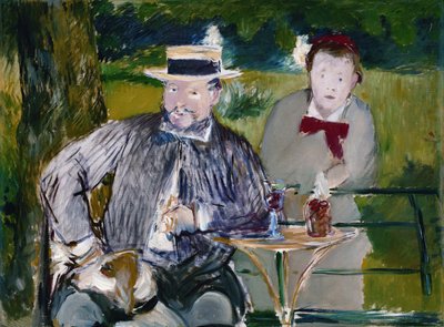 Portrait of Ernest Hoschede and his Daughter Martha by Édouard Manet