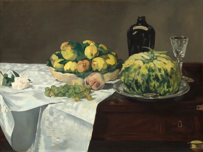 Still Life with Melon and Peaches by Édouard Manet